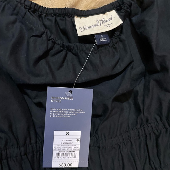 NWT! Women's Cinched Waist Midi Sundress - Universal Thread Black S - Picture 6 of 7